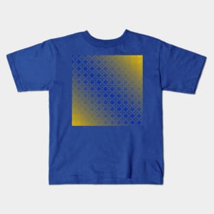 Blue and yellow colorful floral pattern Kids T-Shirt
